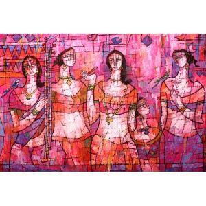 A. S. Rind, 48 x 72 Inch, Acrylic on Canvas, Figurative Painting, AC-ASR-459